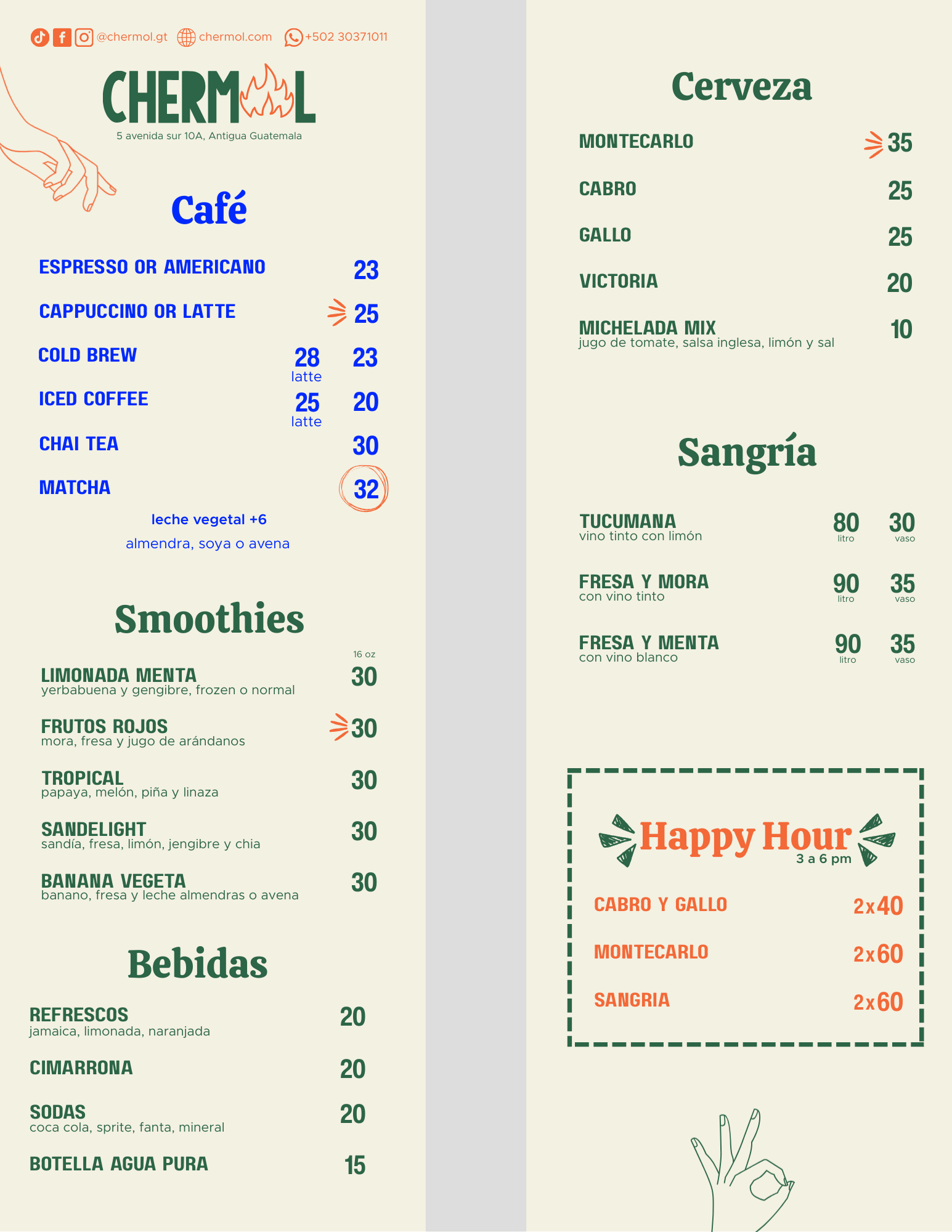 menu version side B